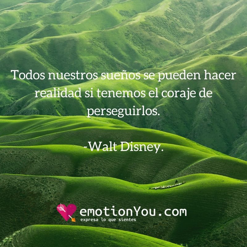 Todos nuestros sueños se pueden hacer realidad si tenemos el coraje de  perseguirlos. Walt Disney. (1) - EmotionYou - Frases de Amor, Piropos,  Historias, Reflexiones