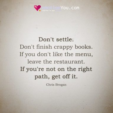 Don’t settle