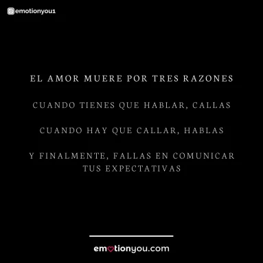 El amor muere por tres razones