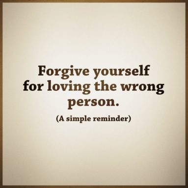 Forgive yourself / Perdonate